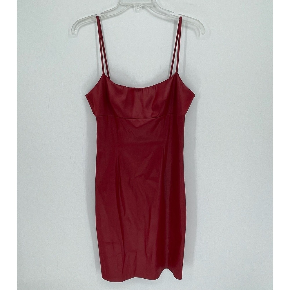 City Triangles Women's Red Faux Leather Bodycon Mini Dress Size 9